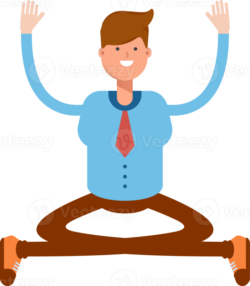 Businessman Character Sitting Illustration Illustration png