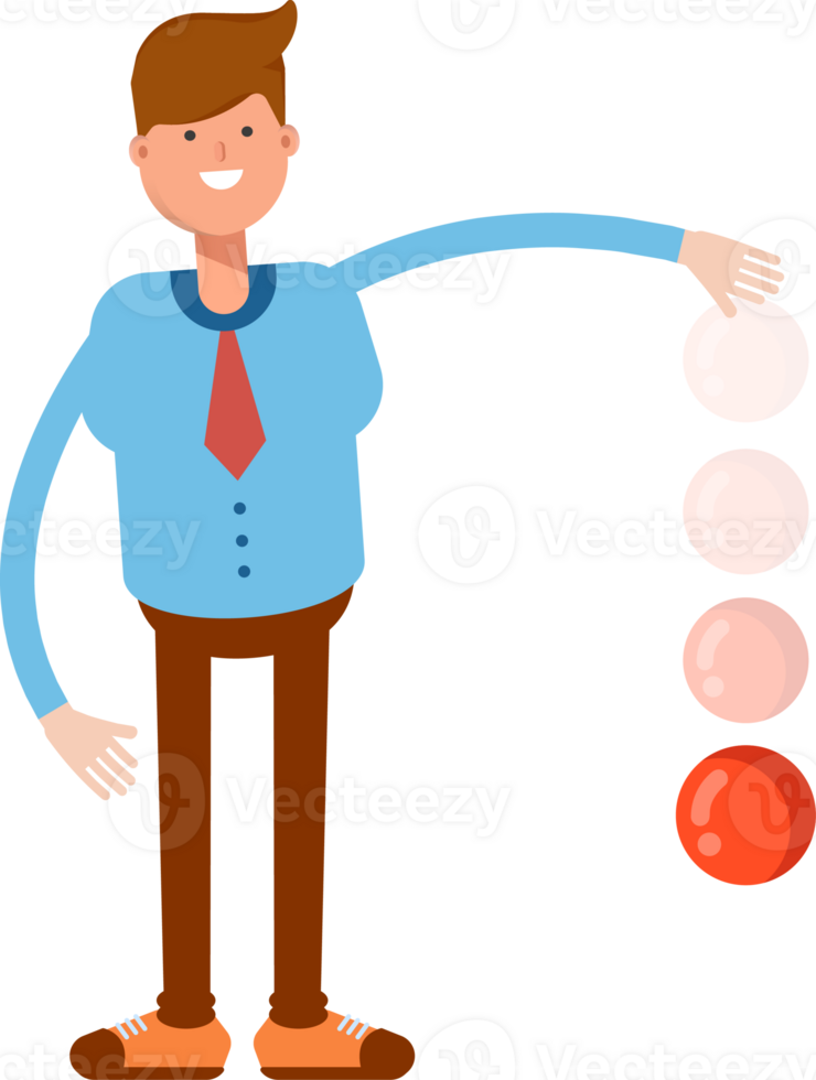 Businessman Character Throwing Ball Illustration png
