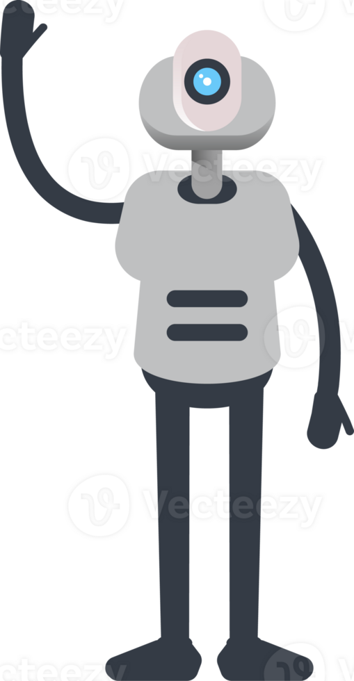 Humanoid Robot Character Greeting Illustration png