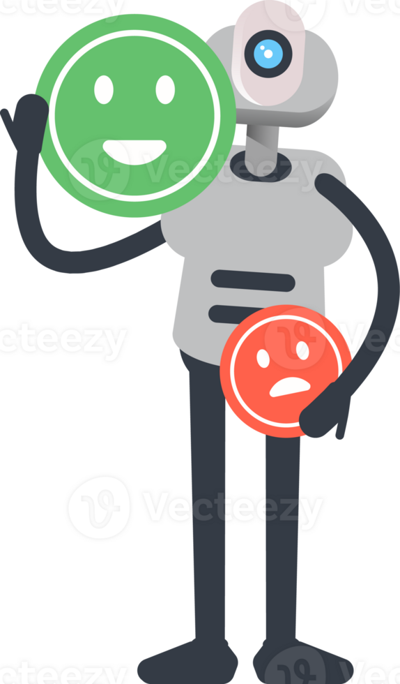 White Humanoid Character and Emoticon Sign Illustration png