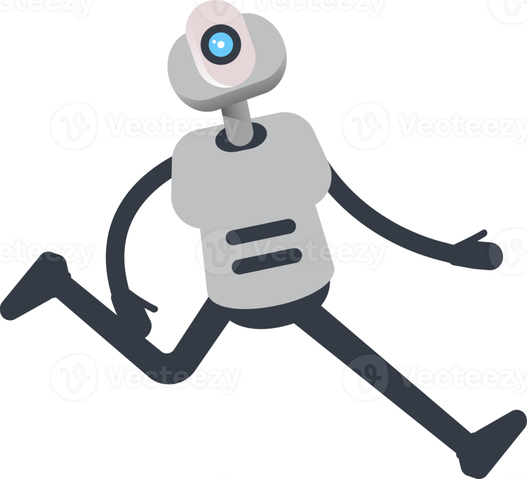 White Humanoid Robot Character Walking png