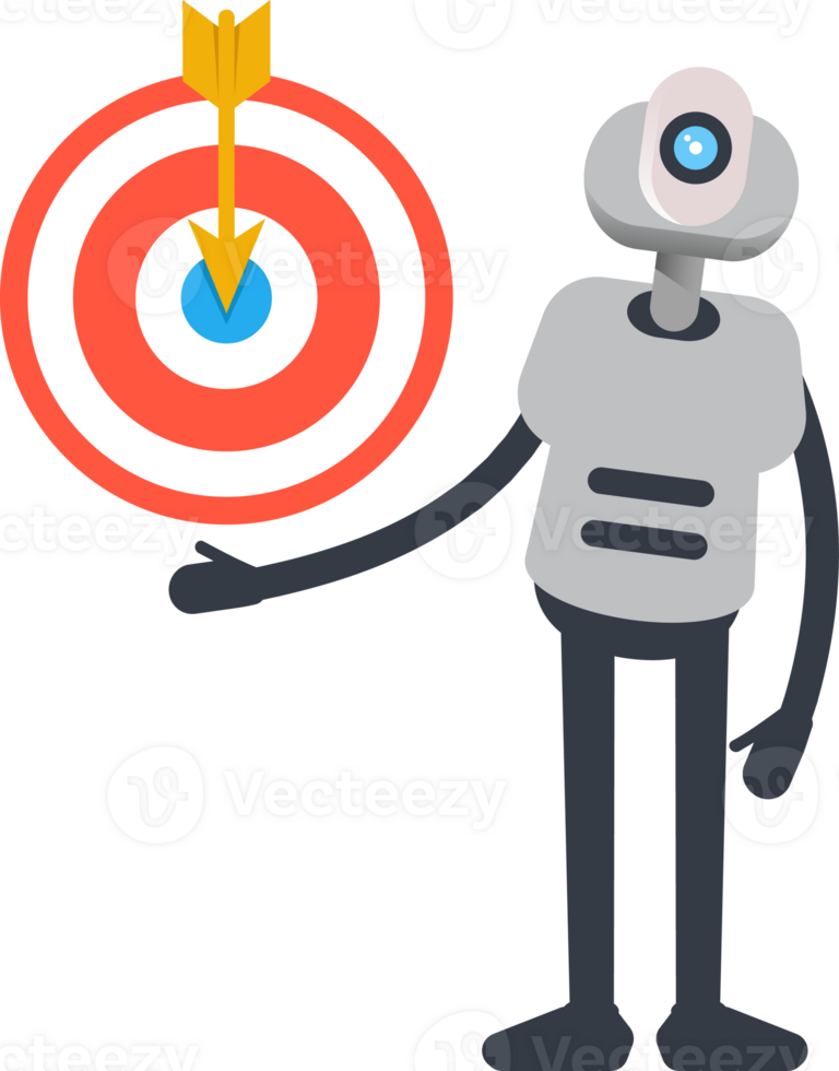 White Humanoid Robot Character Holding Dart png