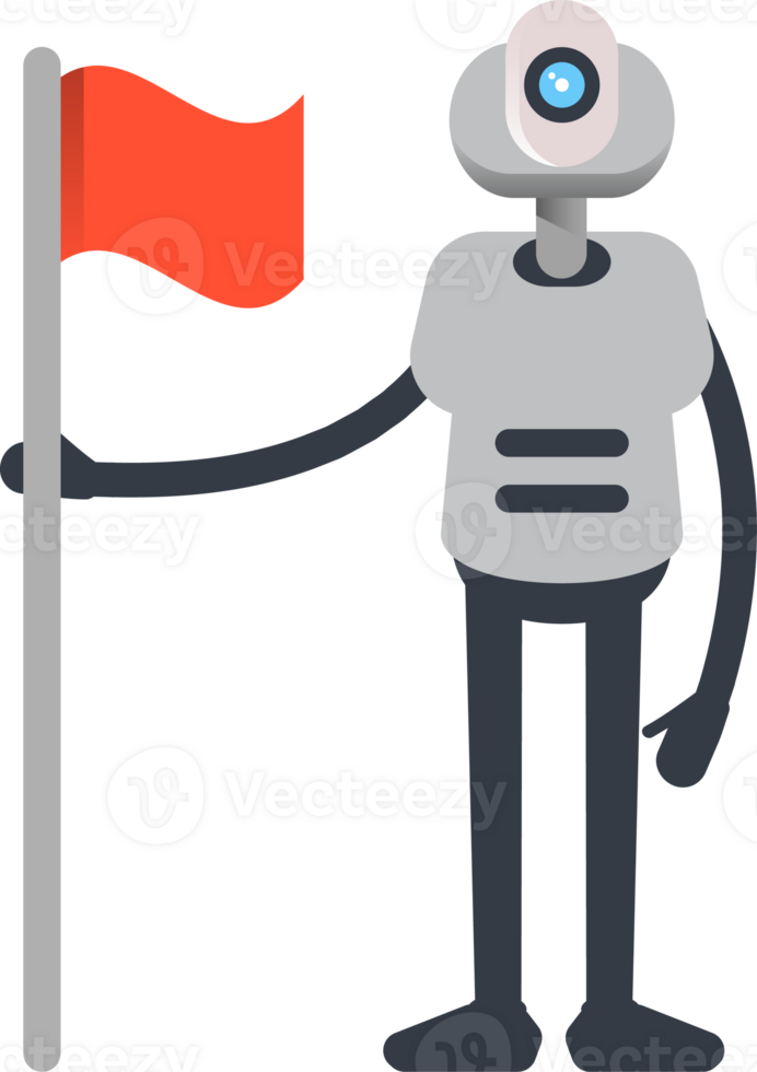 White Humanoid Character Holding Flag png