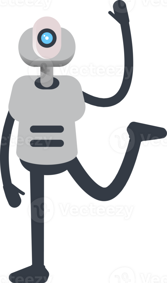 White Robot Character Relaxing Avatar png