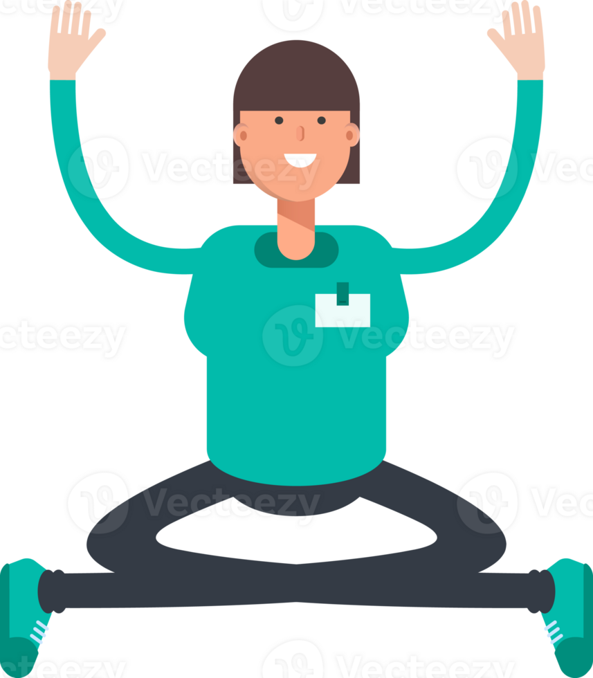 Woman Staff Character Sitting Illustration png