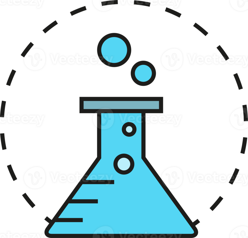 Lab Flask and Bubble Icon png