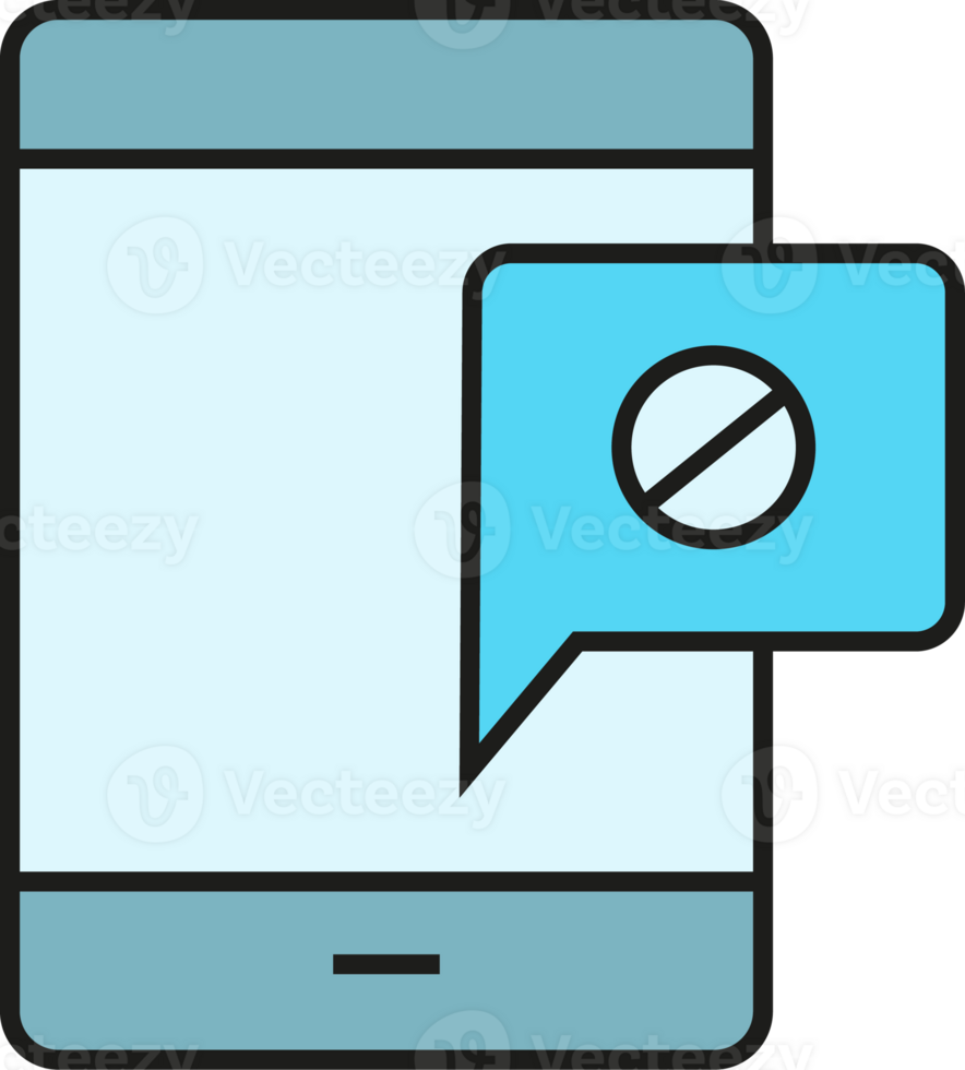 Message Blocked on Smartphone Icon png