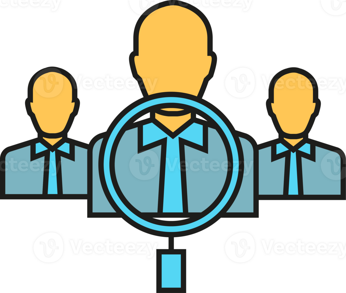 Magnifier and Employee Group Icon png