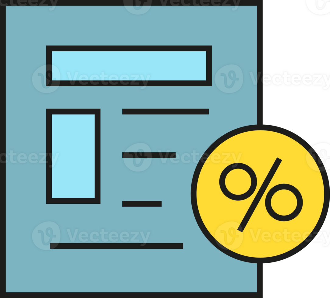 Document and Percent Icon png