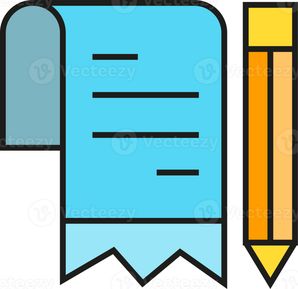 Receipt and Pencil Icon png