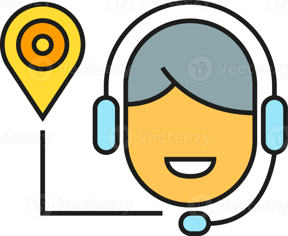 Customer Service and Map Pin Icon png