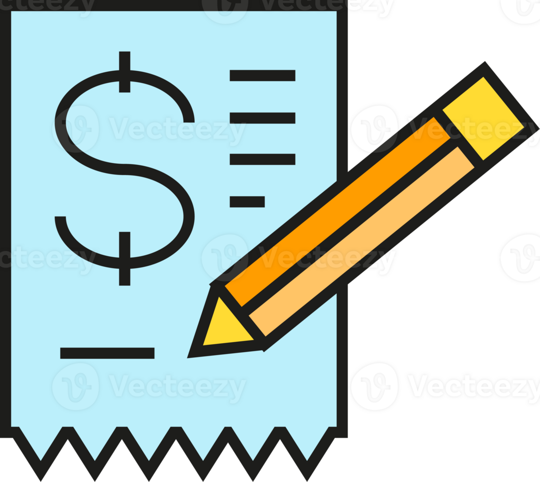 Dollar Bill and Pencil Icon png