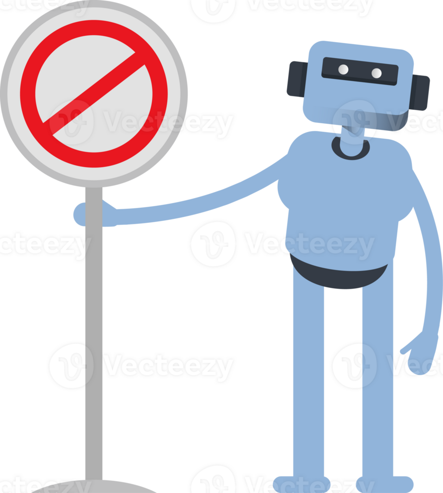 Smart Humanoid Character and Prohibition Signage png