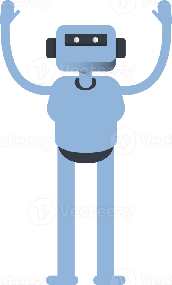 Blue Humanoid Character Raising Hands png