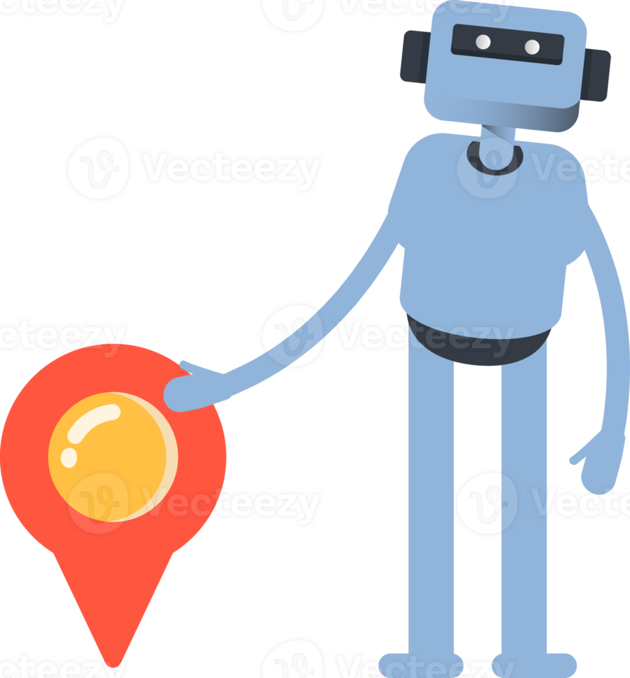 Smart Humanoid Character and Location Pin png