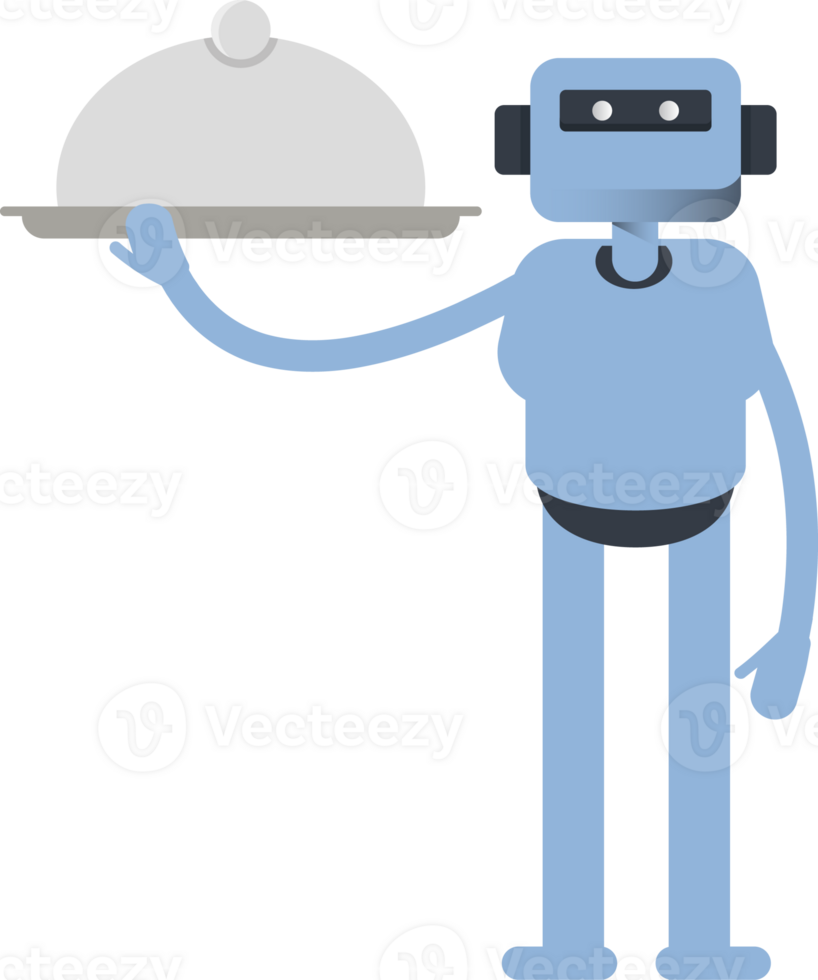 Smart Humanoid Character Holding Food Dish png