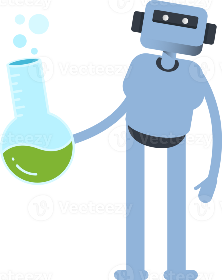 Humanoid Character Holding Lab Flask png