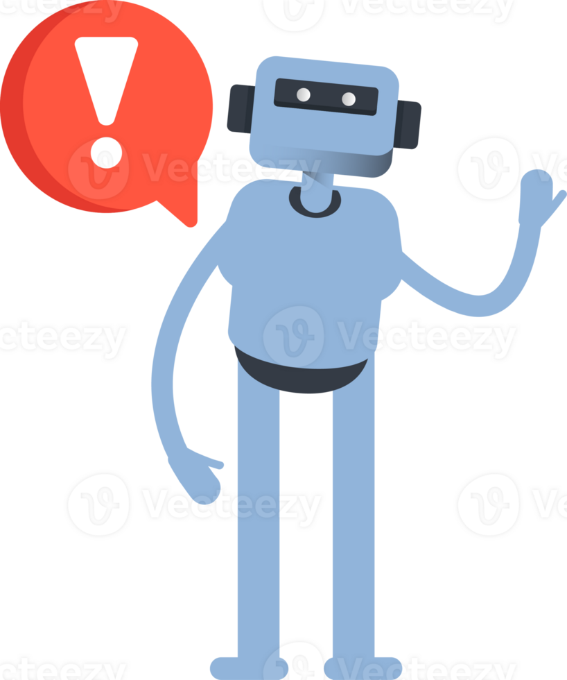 Smart Humanoid Character and Error Sign png