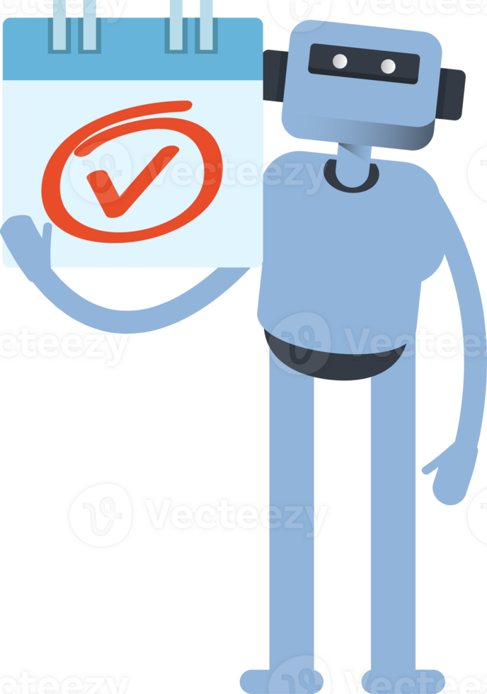 Smart Humanoid Character and Check Mark Sign png