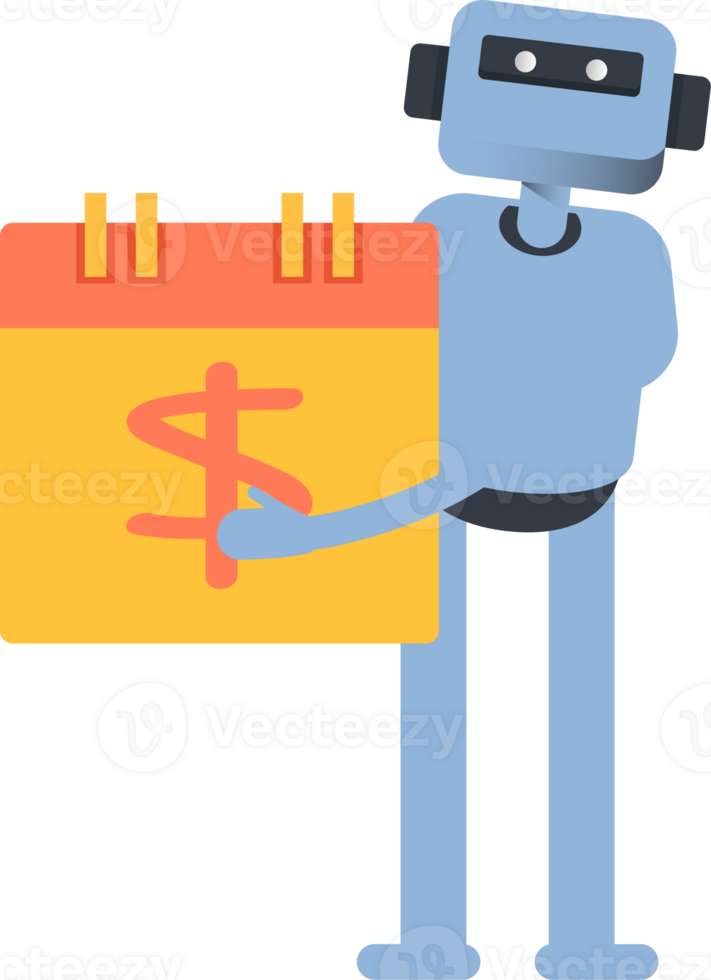 Humanoid Character and Payment Date Calendar Avatar png