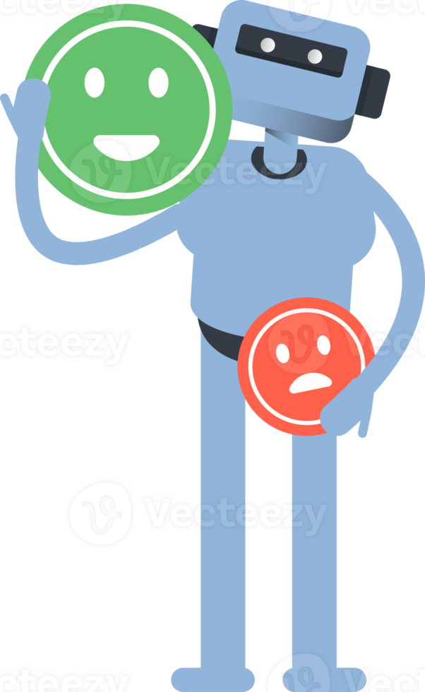 Humanoid Character and Smile Emoticon Sign png