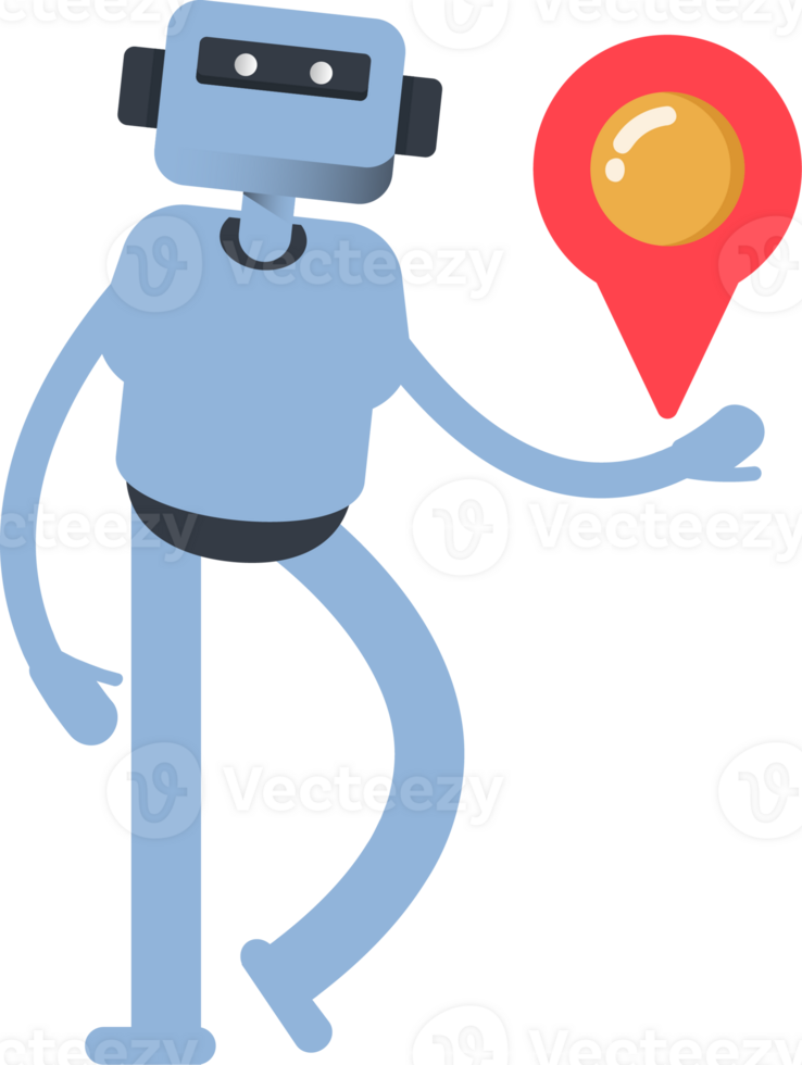 Blue Humanoid Character Holding Map Pin png