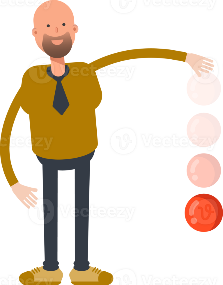 Bald Businessman Character Throwing Ball png