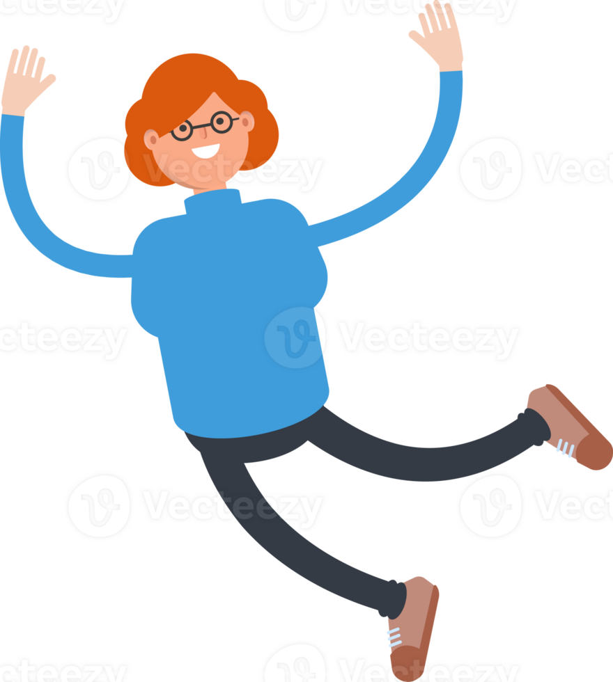 Woman Character Relaxing and Jumping png