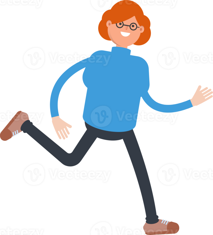 Woman Character Running png