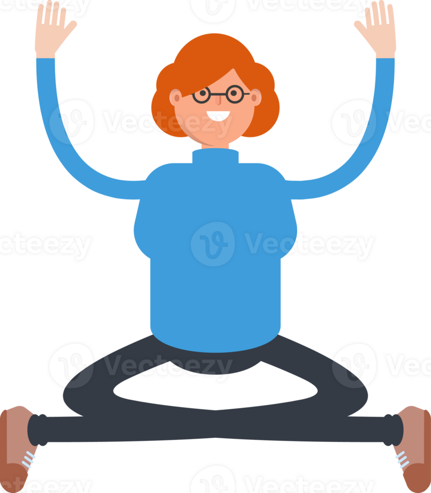 Woman Character Sitting Illustration png