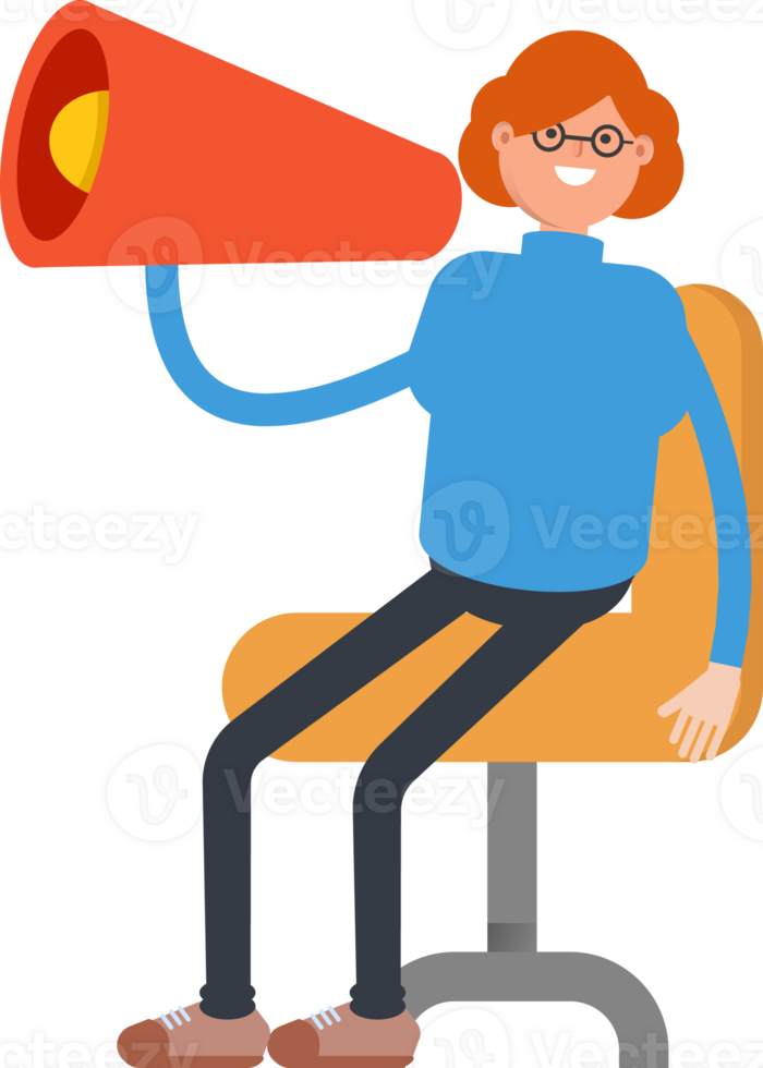 Woman Character and Megaphone png