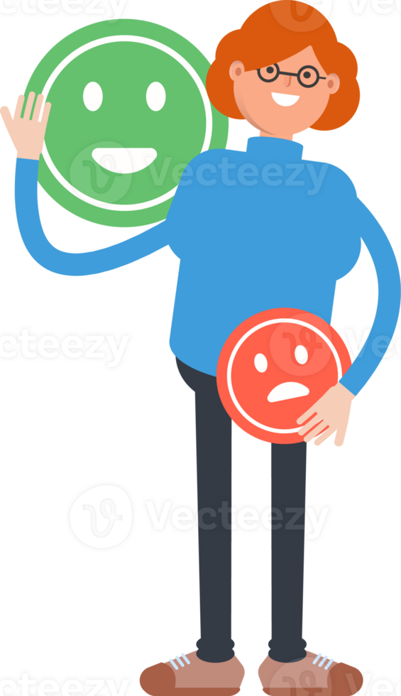 Woman Character and Emoticon Sign png