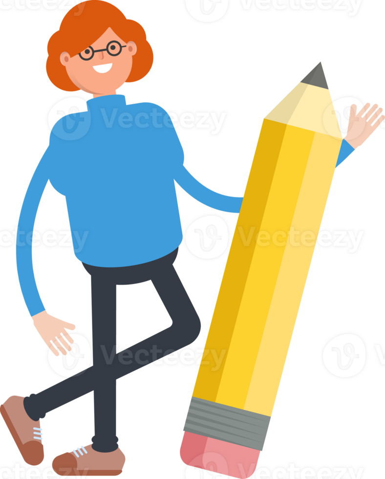 Woman Character and Pencil png