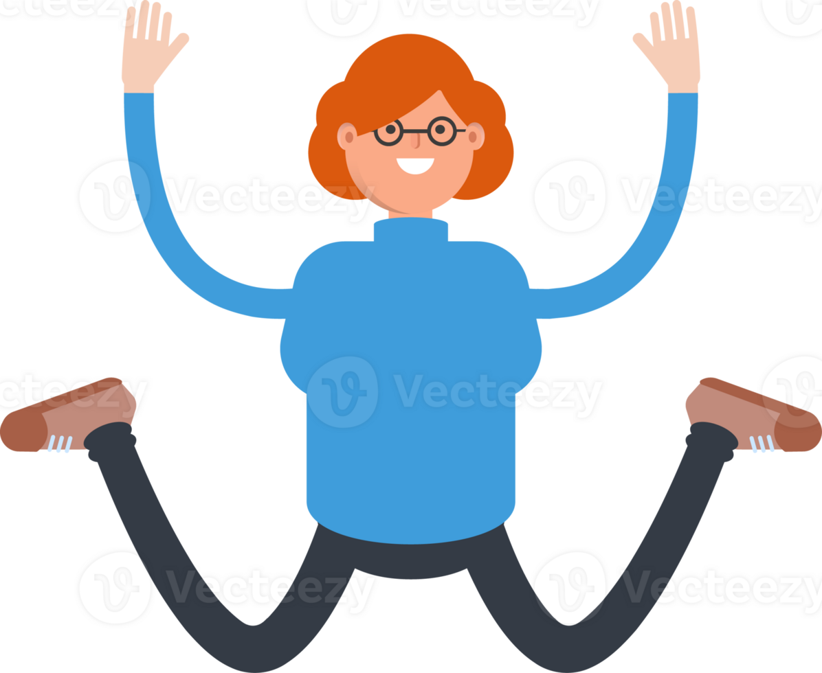 Woman Character Jumping png