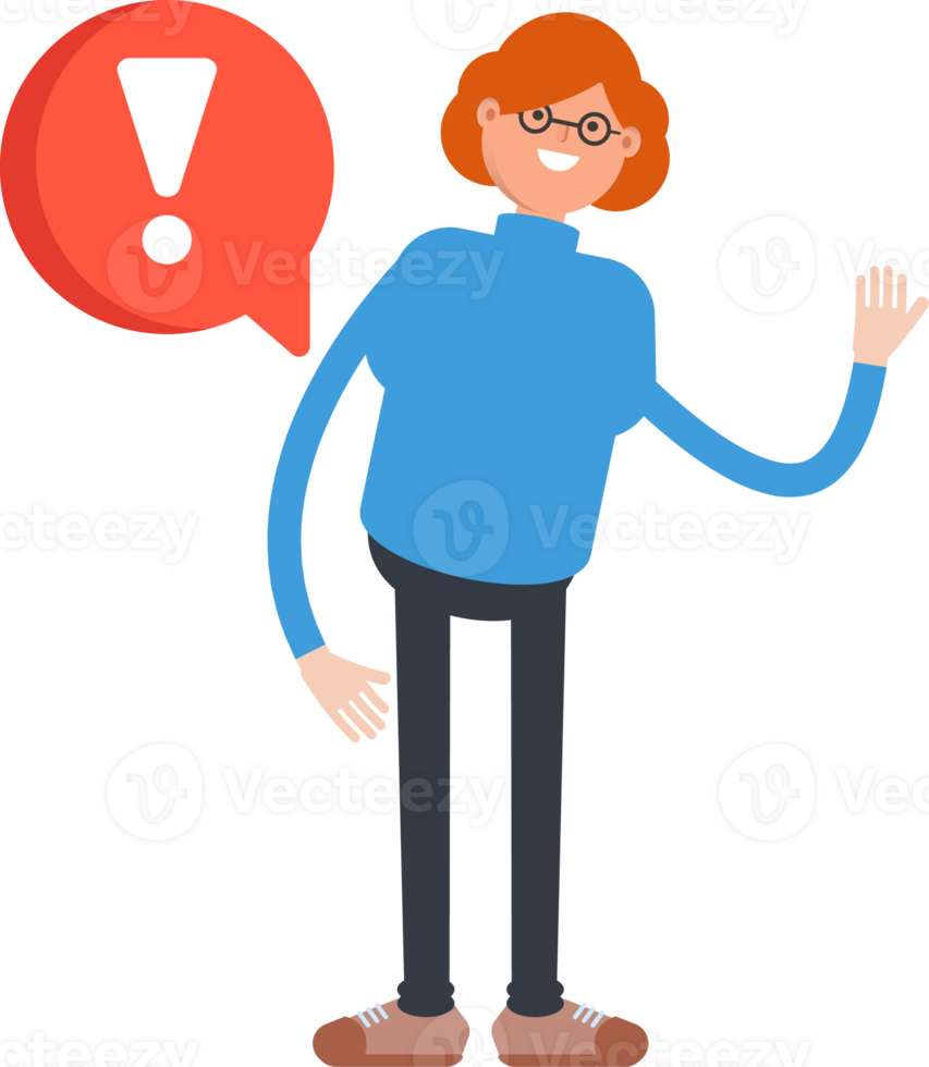 Woman Character and Error Sign png