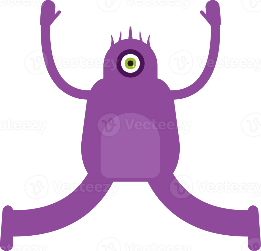 Monster Character Relaxing and Jumping Illustration png