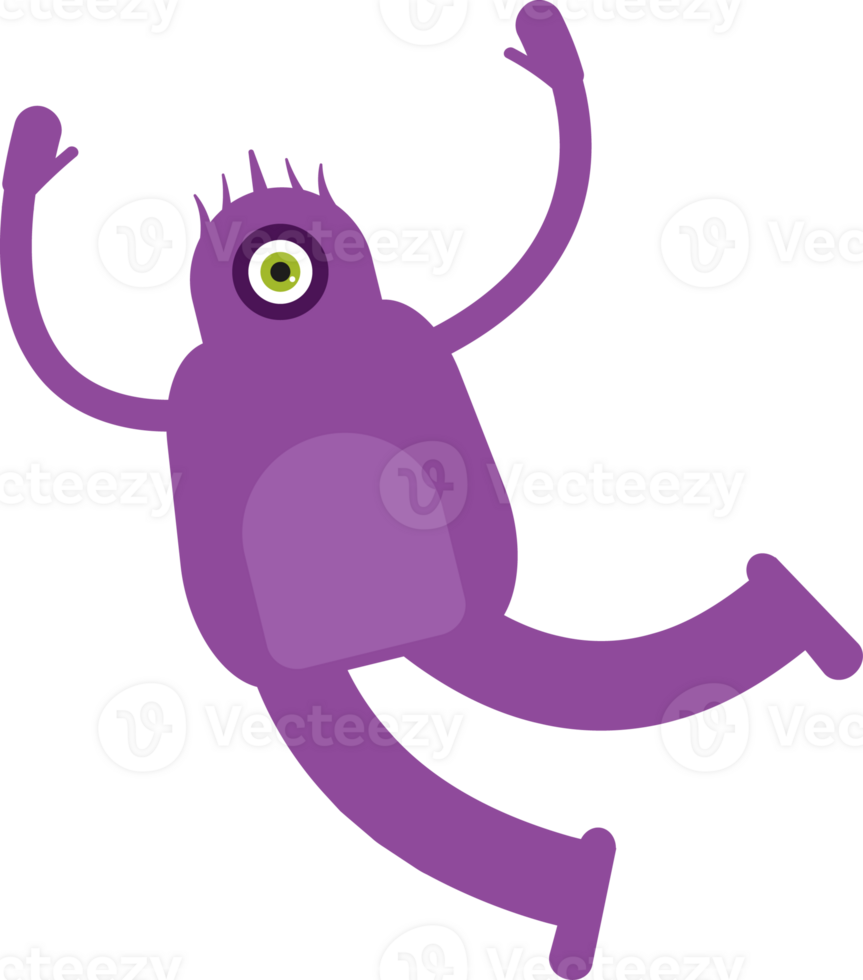 Monster Character Relaxing and Jumping png