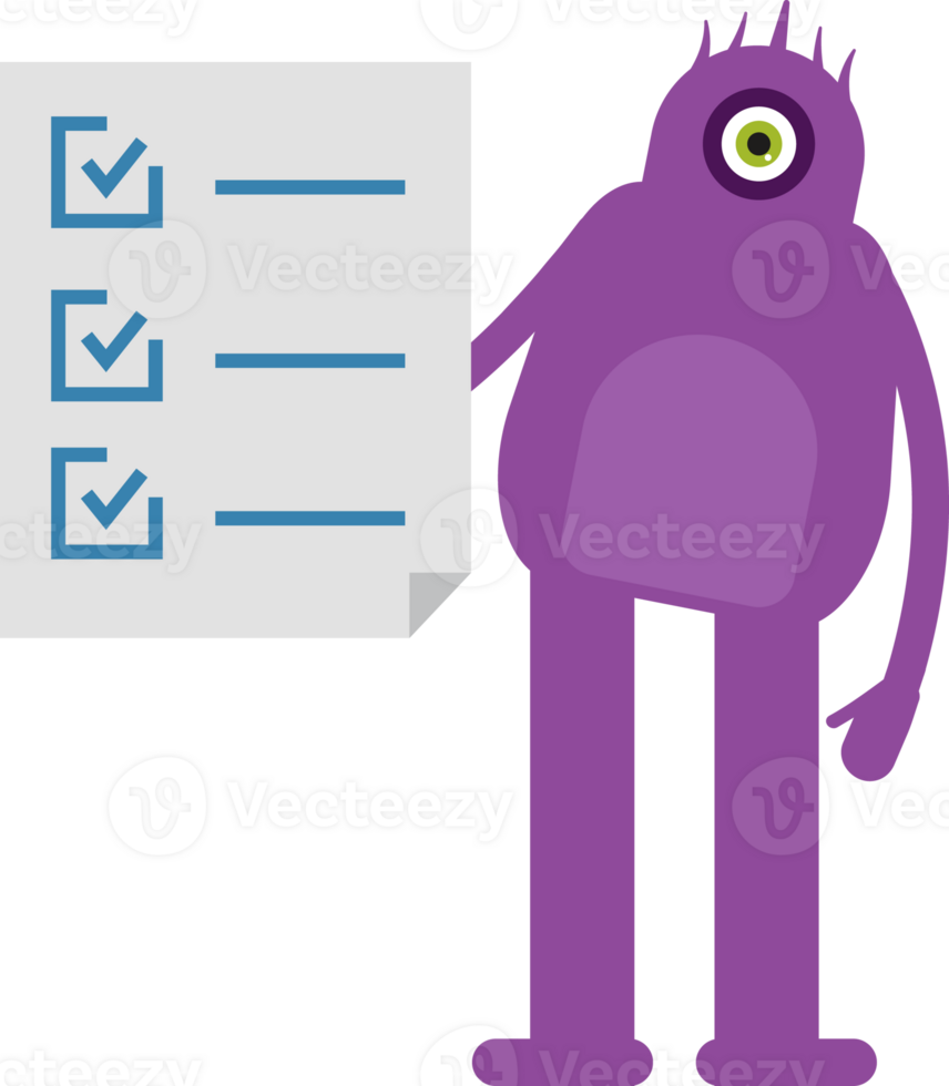 Monster Character and Check List Document png