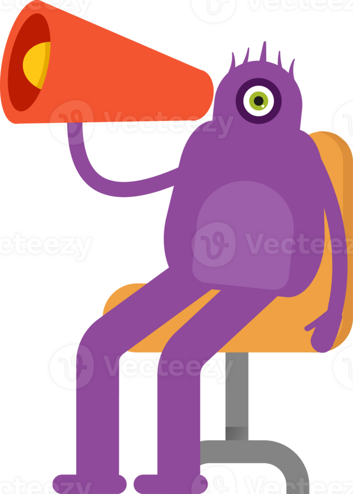 Monster Character and Megaphone png