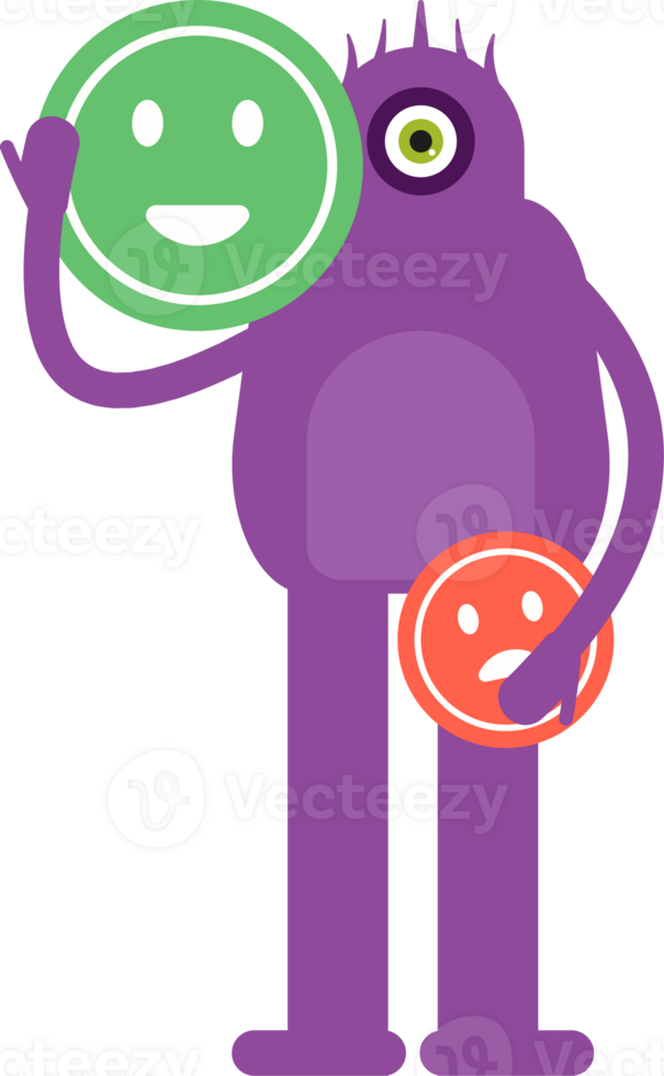 Monster Character and Emoticon Sign png