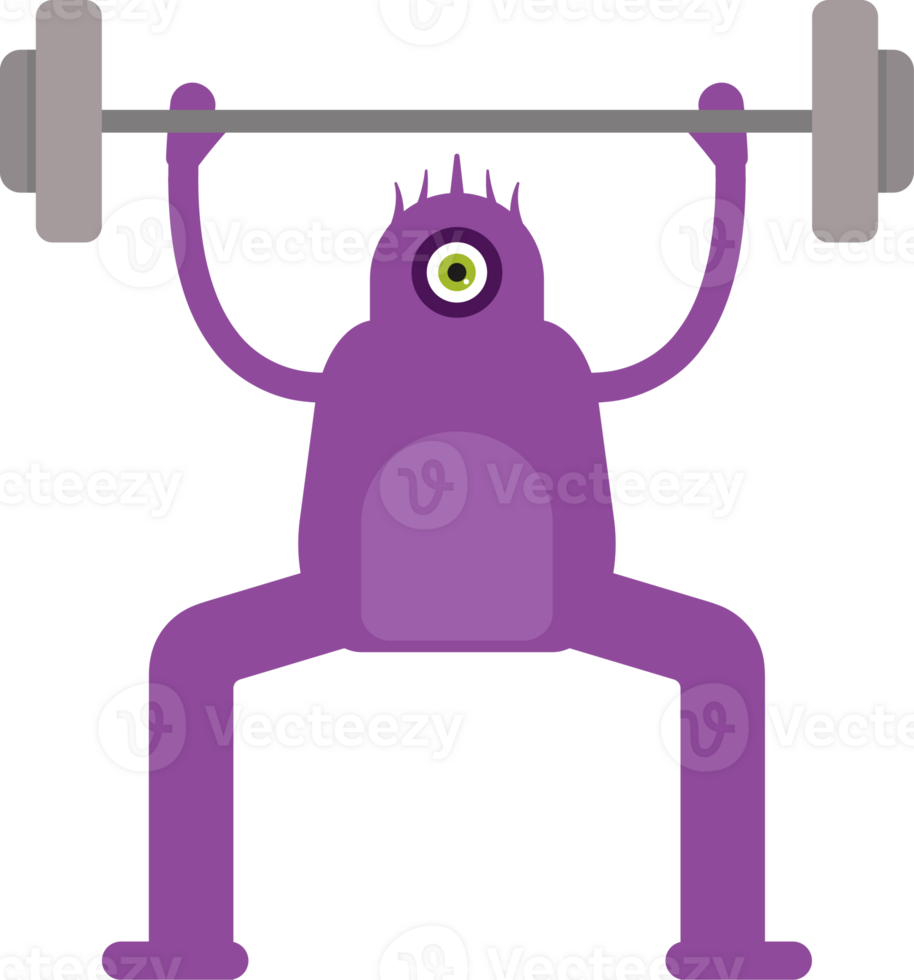 Monster Character Lifting Barbell png
