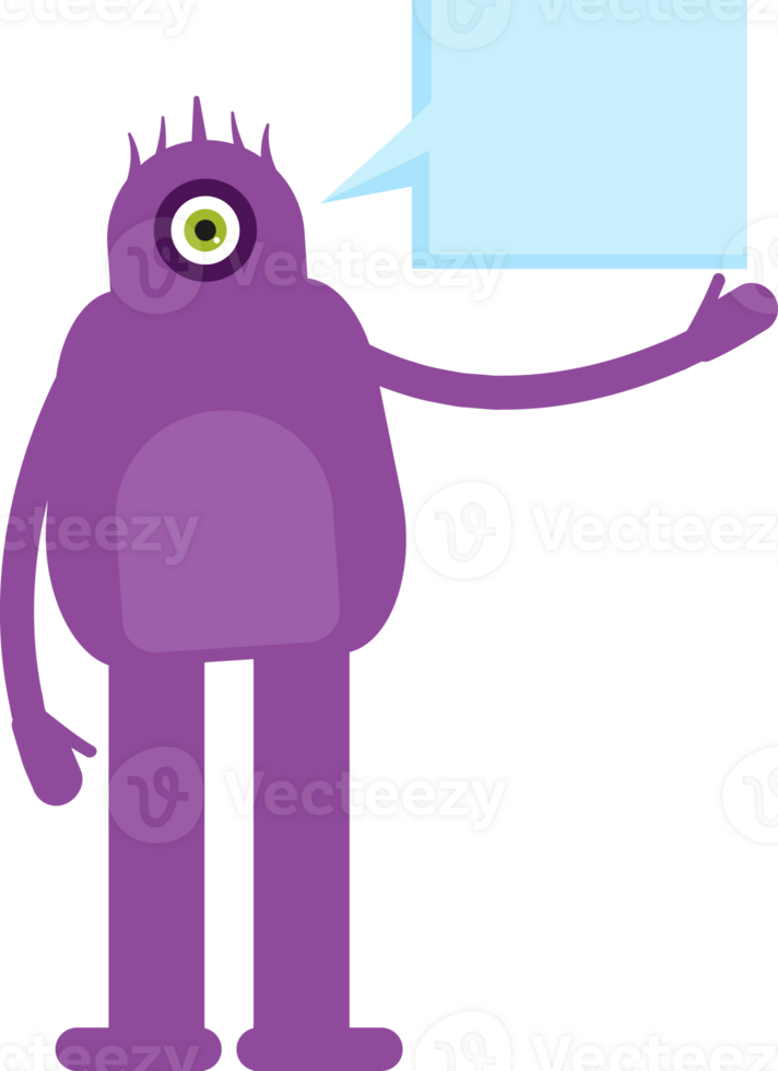 Monster Character and Speech Bubble png