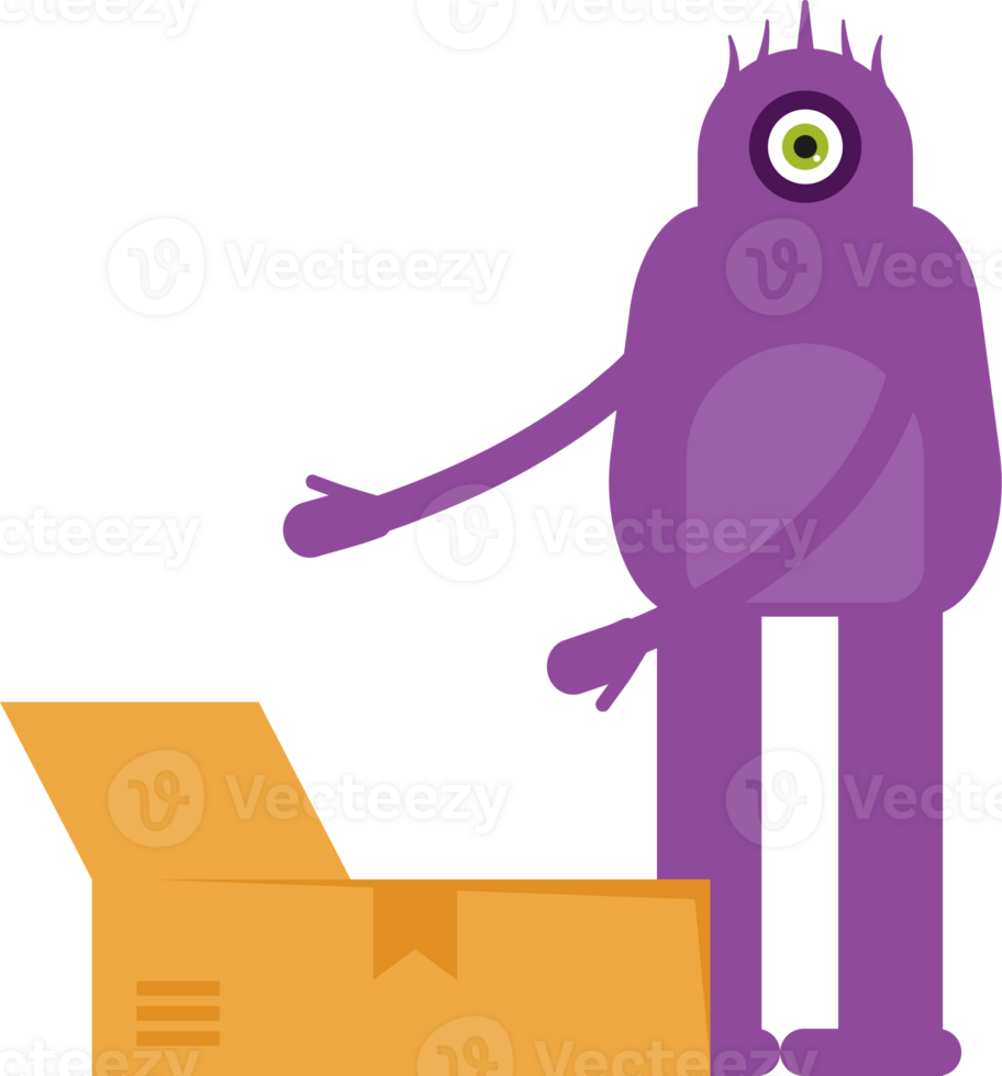 Monster Character Opening Box png