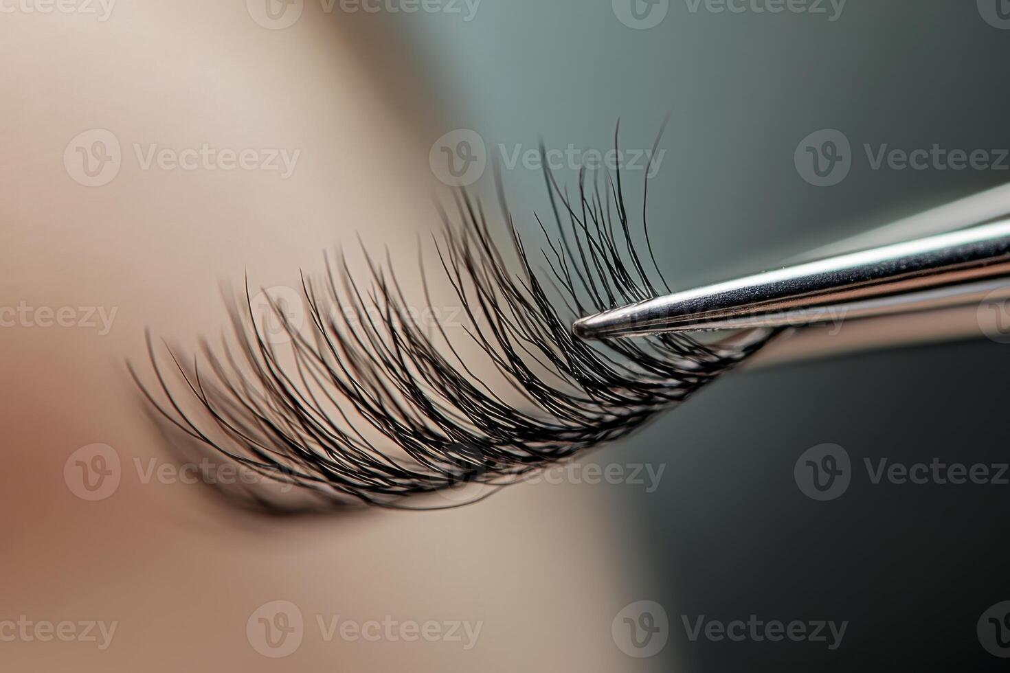 A close up of a person's hair with a curling iron photo