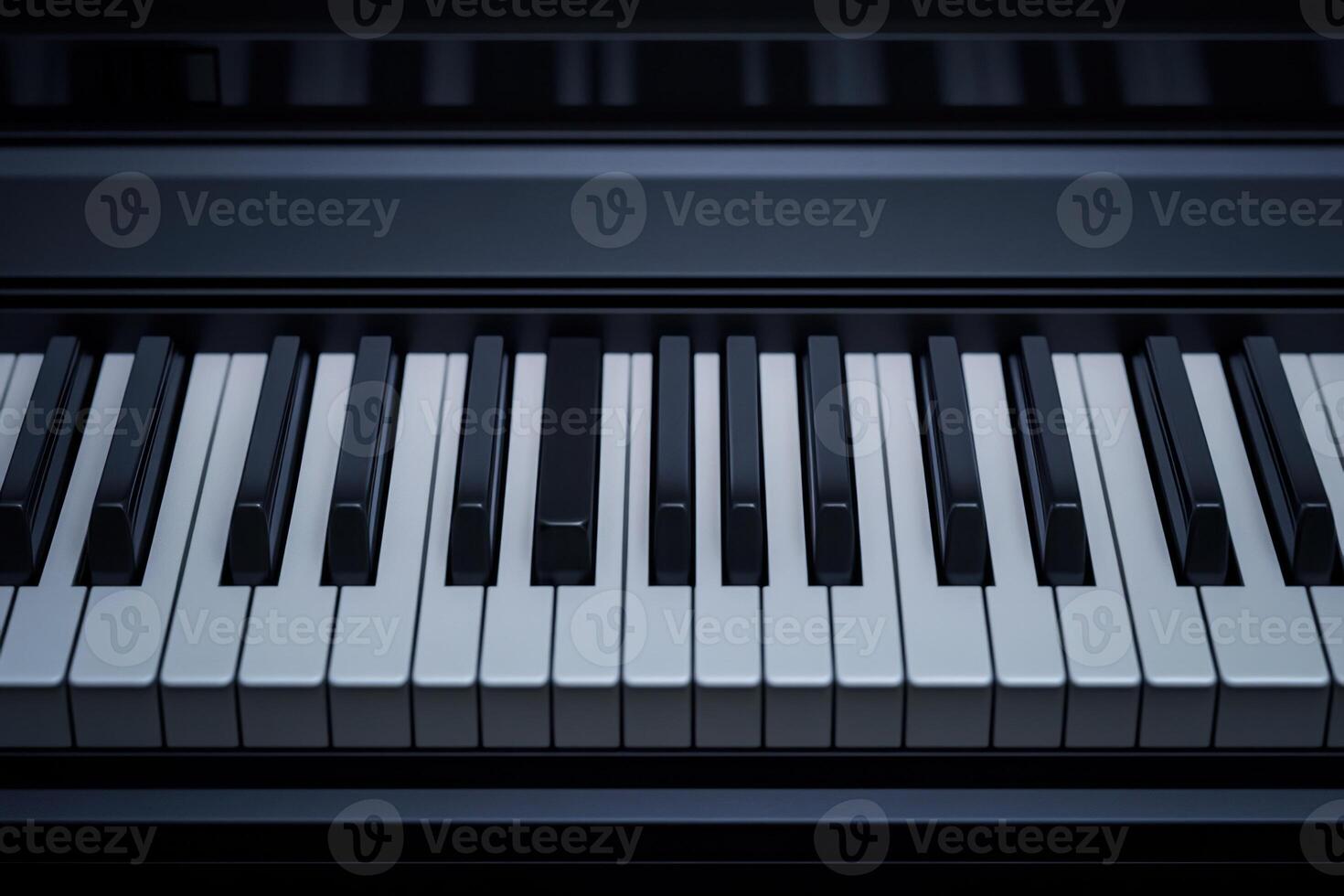 A close up of a black and white piano keyboard photo