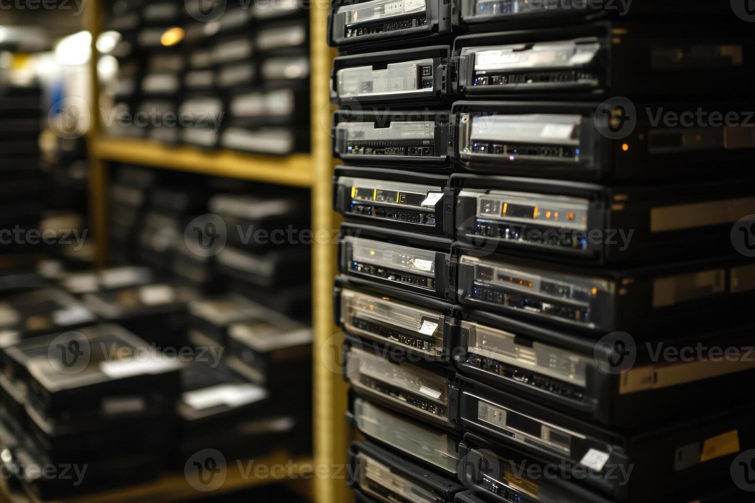 A stack of old black floppy disks photo