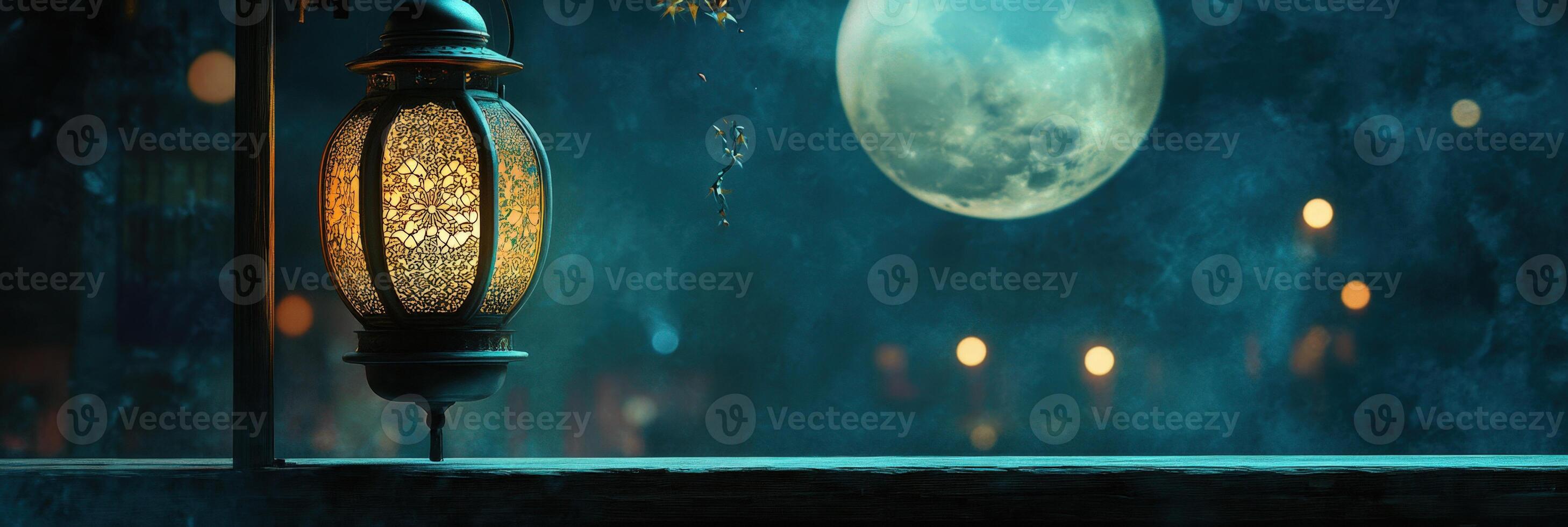 A lamp with a moon in the background photo