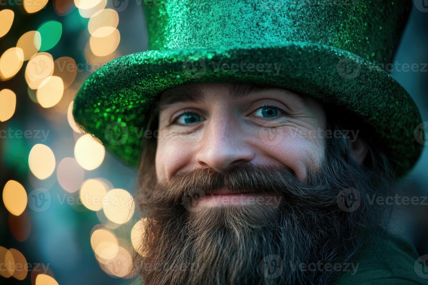 A man with a beard and green hat photo