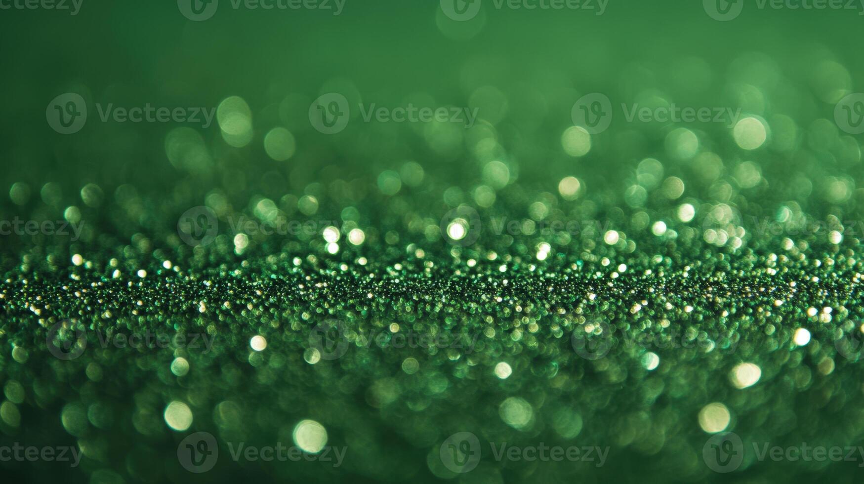 Green glitter background with bokeh effect photo