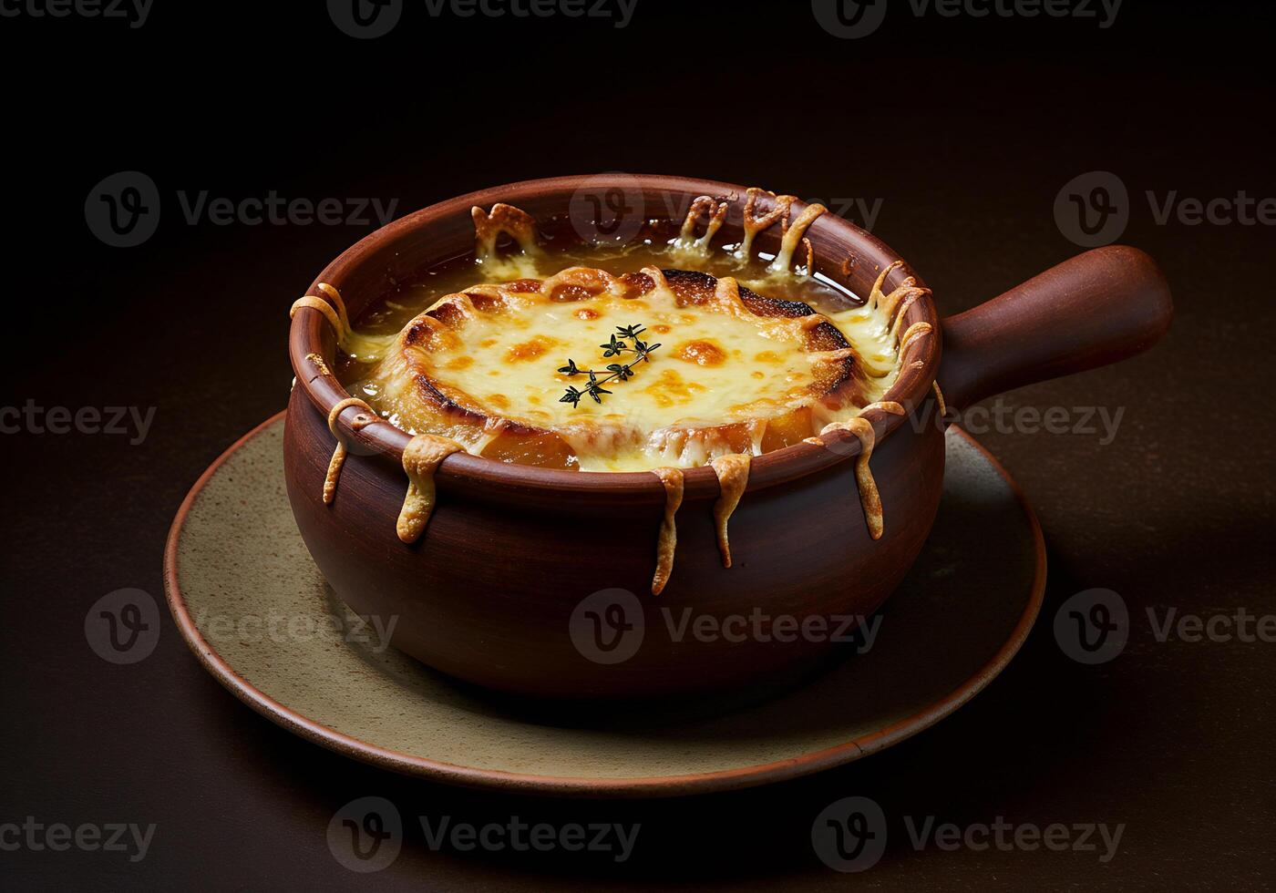 Savory French Onion Soup in Clay Pot photo